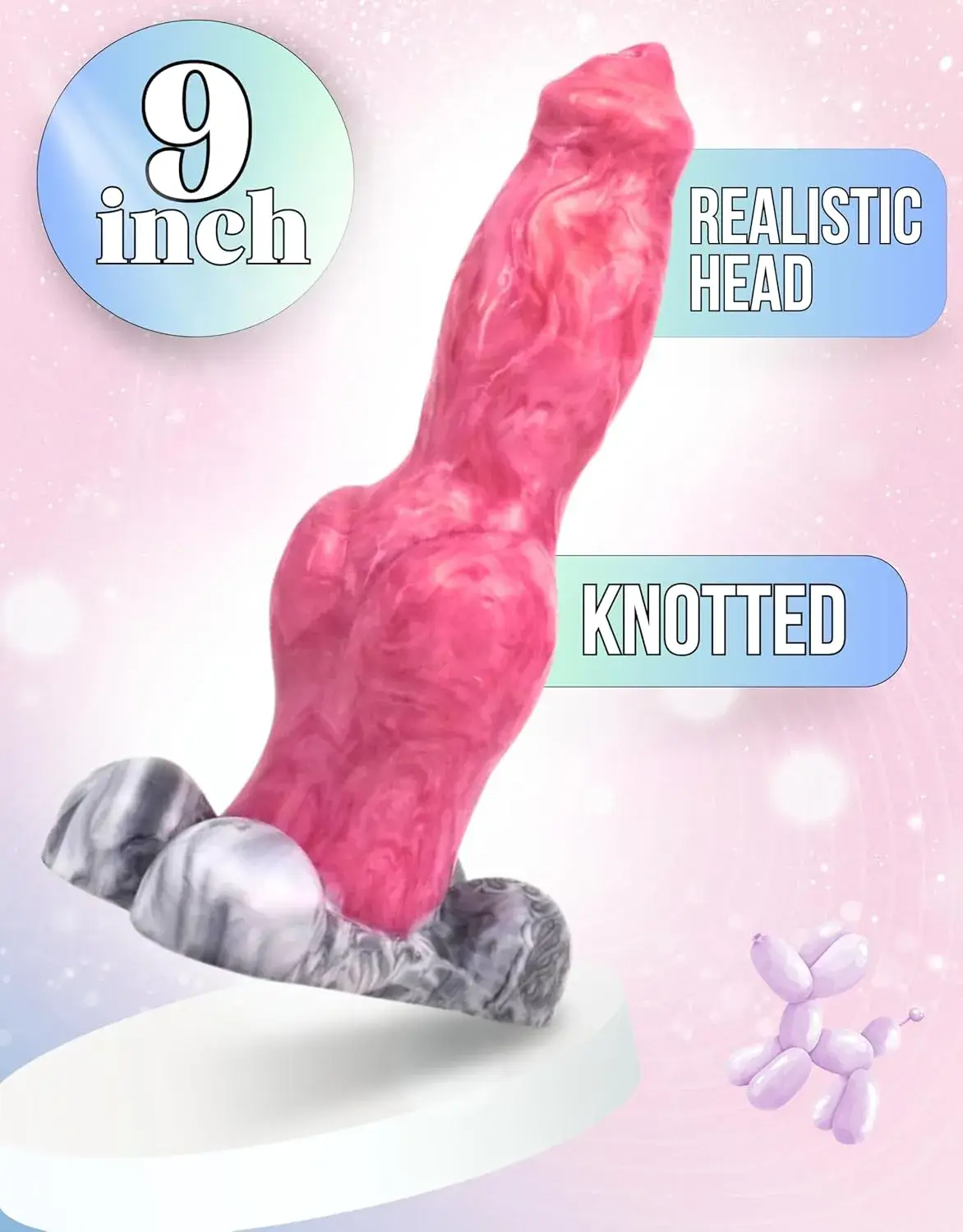 Chim giả cho nữ kiểu dương vật chó DV74B silicone an toàn nút thắt kích thích âm đạo size khủng