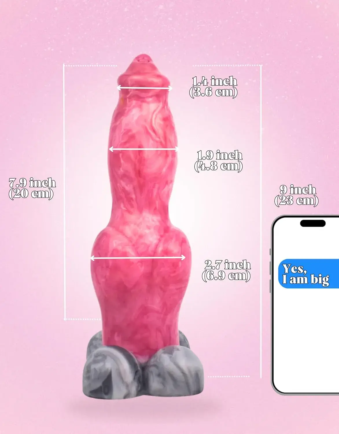 Chim giả cho nữ kiểu dương vật chó DV74B silicone an toàn nút thắt kích thích âm đạo size khủng