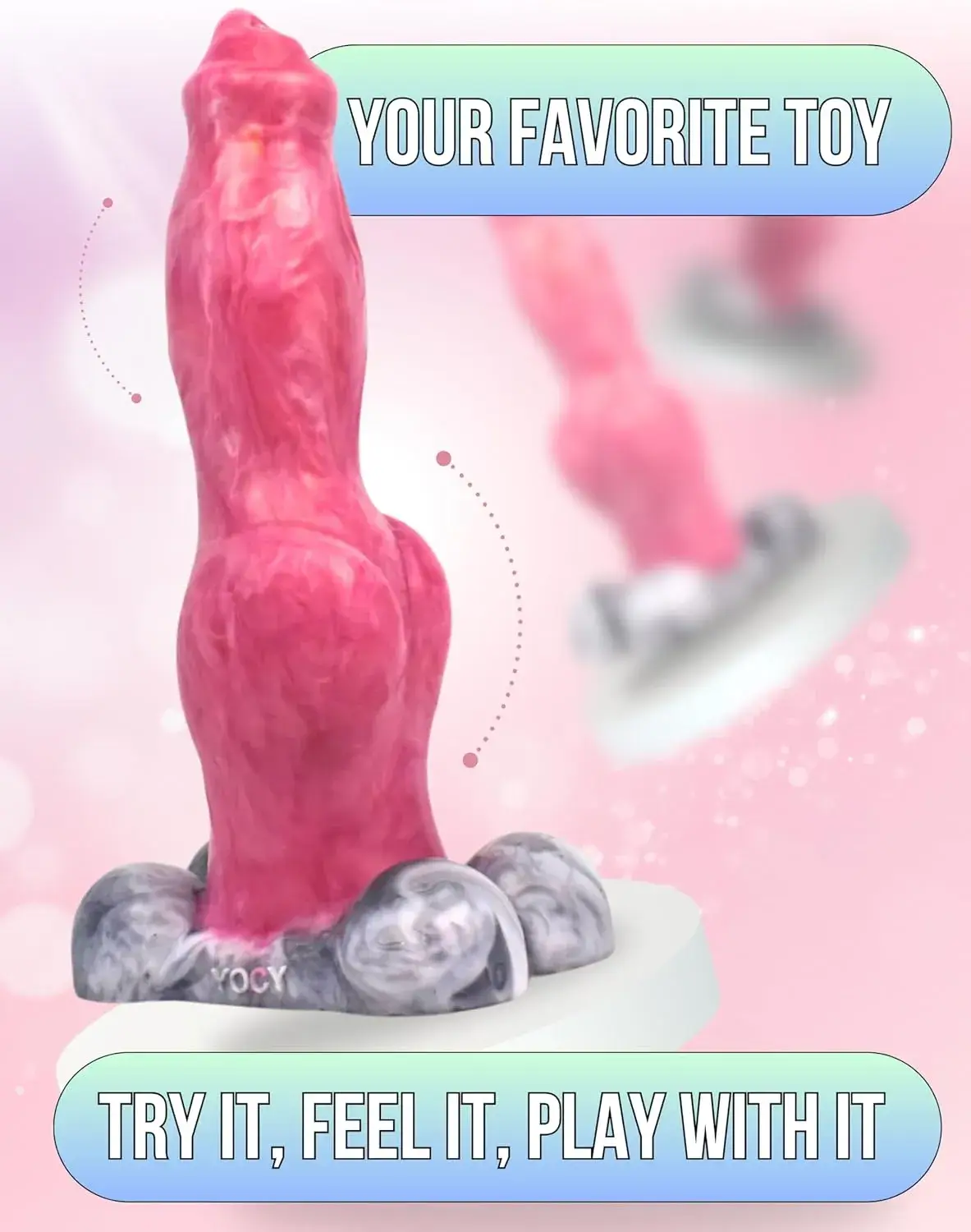 Chim giả cho nữ kiểu dương vật chó DV74B silicone an toàn nút thắt kích thích âm đạo size khủng