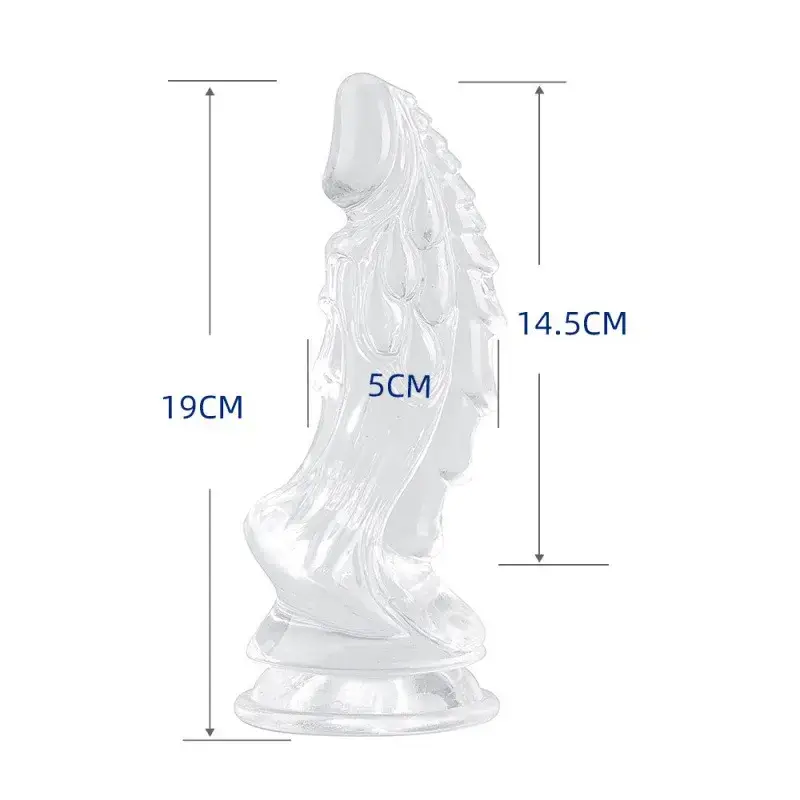 Dương vật giả trong suốt đầu rồng hàng khủng DV74C silicone an toàn size lớn kích thích âm đạo nữ