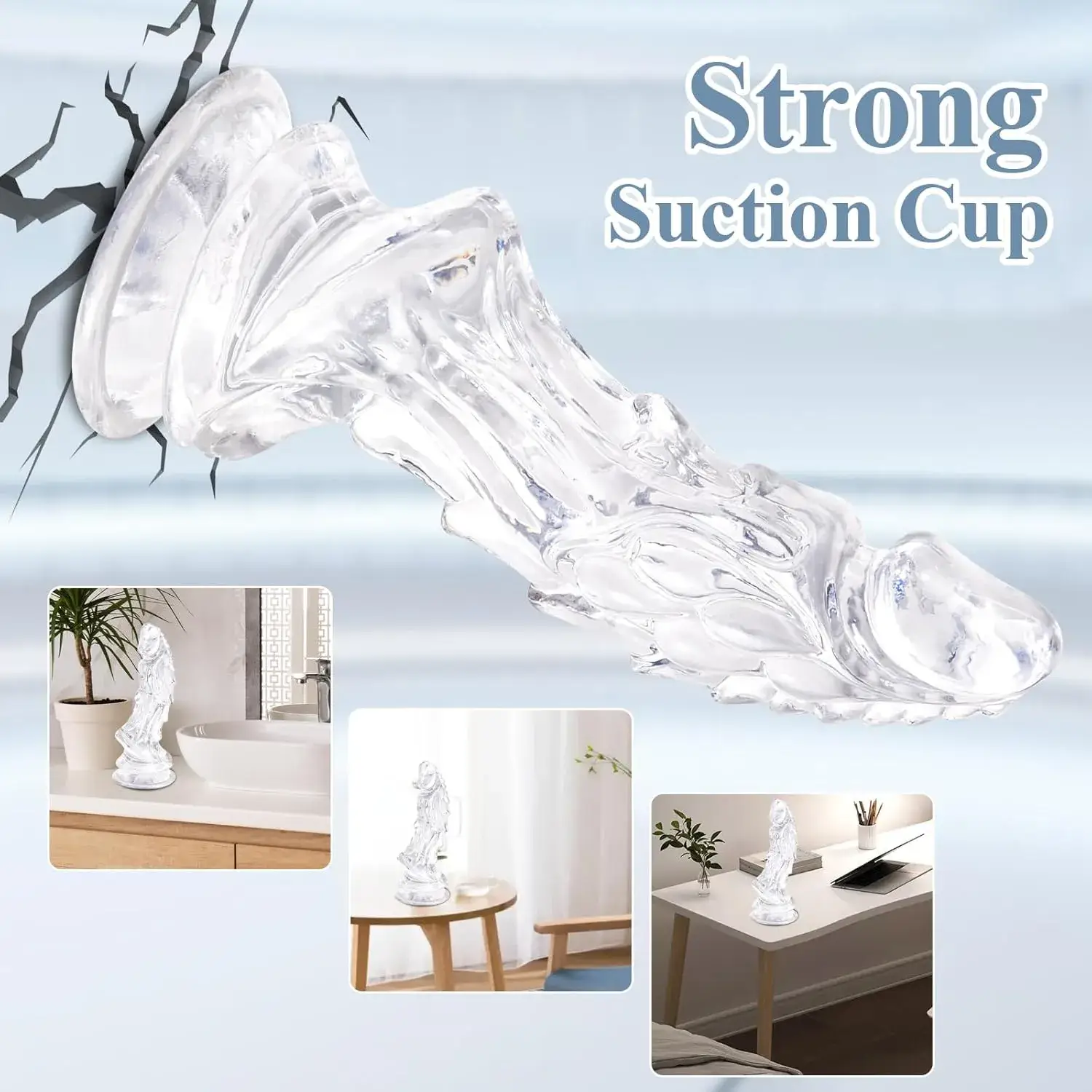 Dương vật giả trong suốt đầu rồng hàng khủng DV74C silicone an toàn size lớn kích thích âm đạo nữ