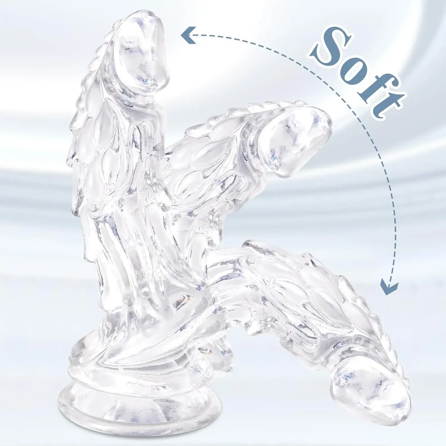 Dương vật giả trong suốt đầu rồng hàng khủng DV74C silicone an toàn size lớn kích thích âm đạo nữ