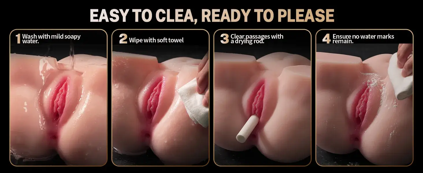 Mông giả silicon dành cho nam giới thực tế DC53K với mông tròn và hai lỗ âm đạo và hậu môn chi tiết.