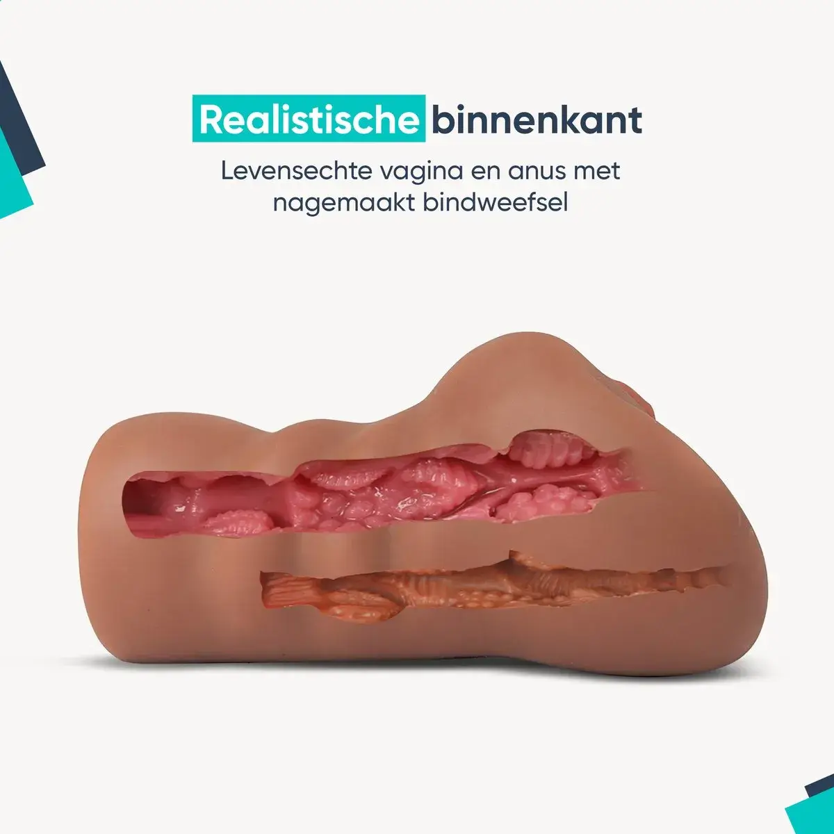 Âm hộ silicone mềm mại thực tế bằng da màu nâu dành cho nam giới sử dụng thủ dâm AD02D