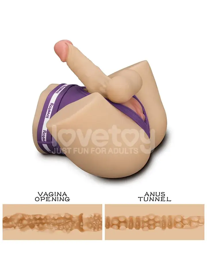 Dương vật giả kết hợp âm đạo giả cao cấp cho nam nữ les gay, DV36M silicon an toàn, 7 chế độ rung, chống nước, kèm quần lót lọt khe