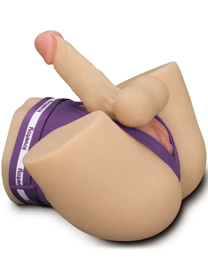 Dương vật giả kết hợp âm đạo giả cao cấp cho nam nữ les gay, DV36M silicon an toàn, 7 chế độ rung, chống nước, kèm quần lót lọt khe