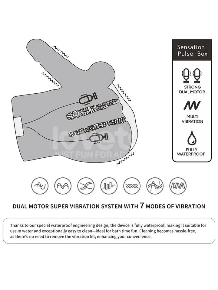 Dương vật giả kết hợp âm đạo giả cao cấp cho nam nữ les gay, DV36M silicon an toàn, 7 chế độ rung, chống nước, kèm quần lót lọt khe