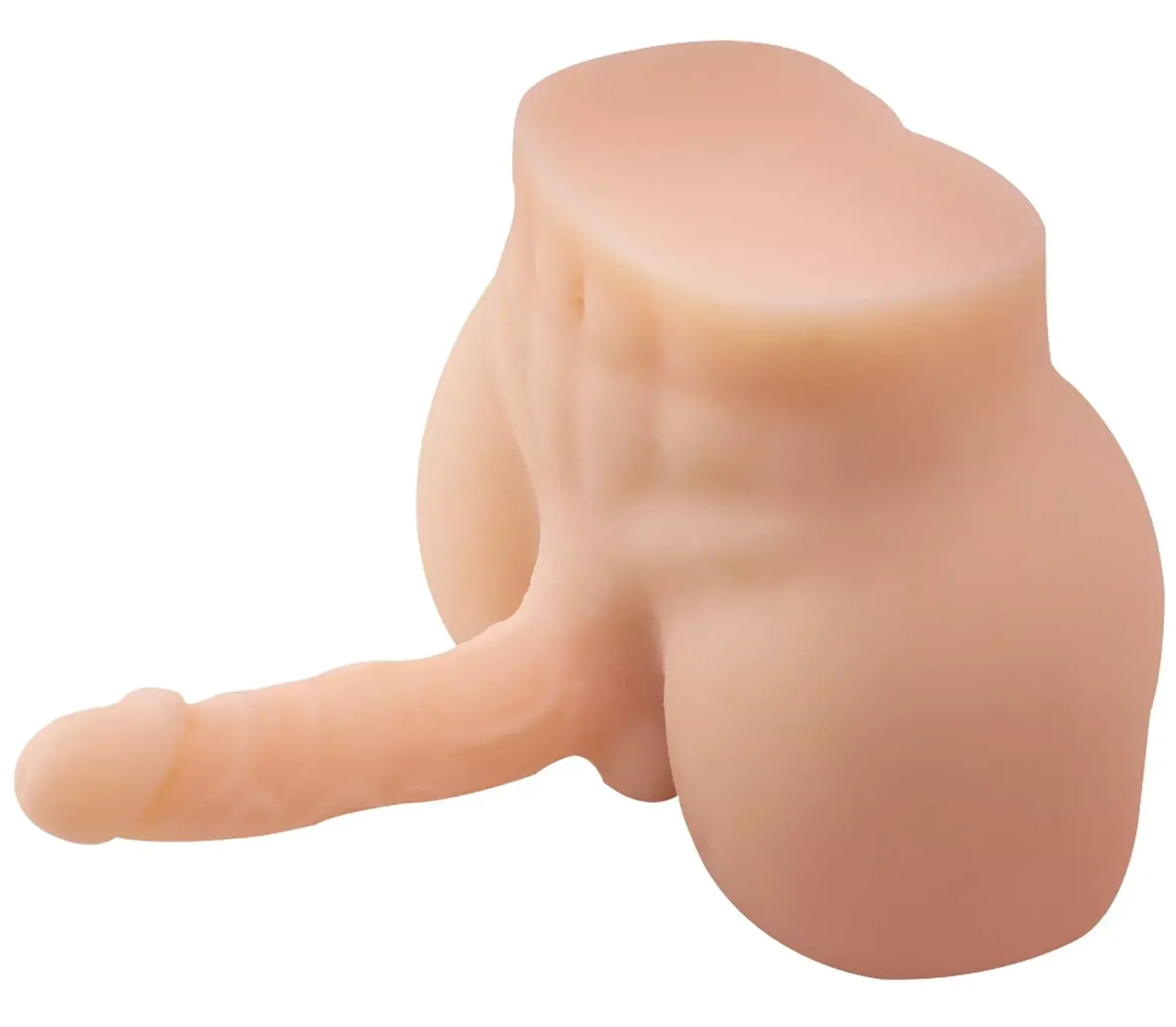 Dương vật giả silicon liền thân hàng khủng kèm hậu môn DV36H, búp bê bán thân nam silicon cao cấp, kích thước 17cm, cho nữ và gay.