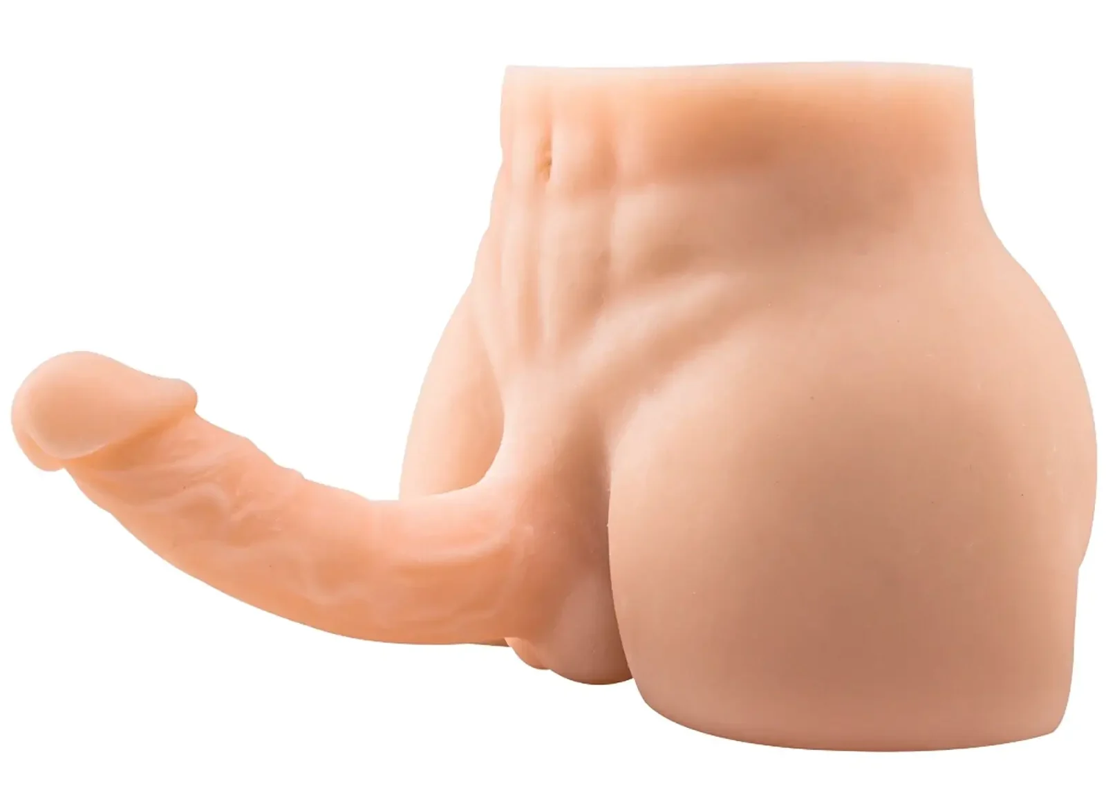 Dương vật giả silicon liền thân hàng khủng kèm hậu môn DV36H, búp bê bán thân nam silicon cao cấp, kích thước 17cm, cho nữ và gay.
