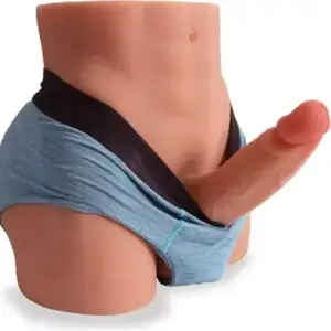 Dương vật giả silicon liền thân hàng khủng kèm hậu môn DV36H, búp bê bán thân nam silicon cao cấp, kích thước 17cm, cho nữ và gay.