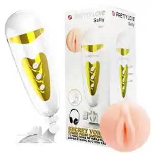 AD45E Âm đạo giả gắn tường có rung âm thanh rên rỉ được nam thích