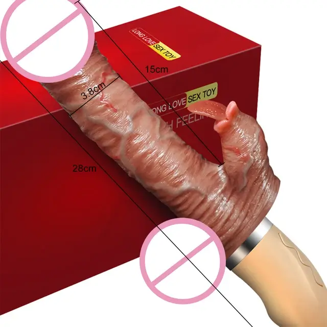 Cu giả rung thụt giá rẻ tự động làm sướng âm đạo nữ DV44Z màu da giống thật, chất liệu silicone và ABS, có nhiều chế độ kích thích liếm hạt le nữ