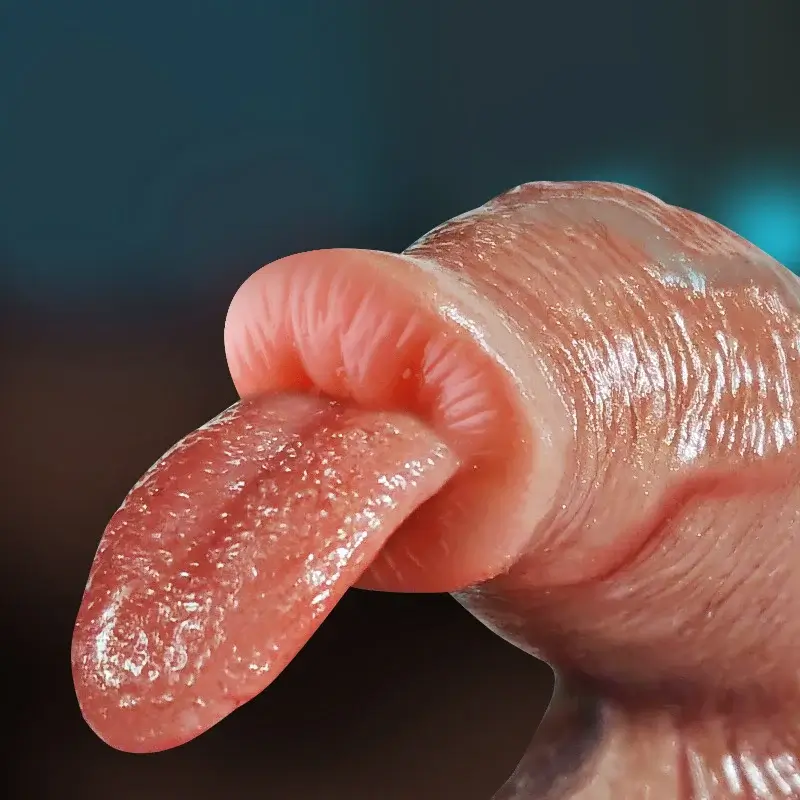 Cu giả rung thụt giá rẻ tự động làm sướng âm đạo nữ DV44Z màu da giống thật, chất liệu silicone và ABS, có nhiều chế độ kích thích liếm hạt le nữ