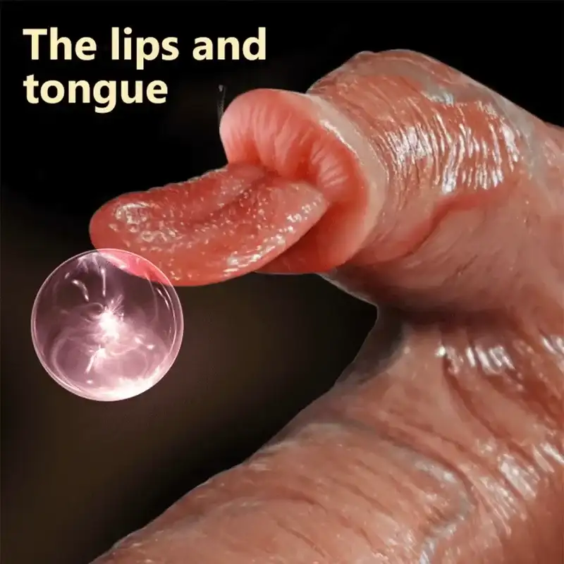 Cu giả rung thụt giá rẻ tự động làm sướng âm đạo nữ DV44Z màu da giống thật, chất liệu silicone và ABS, có nhiều chế độ kích thích liếm hạt le nữ