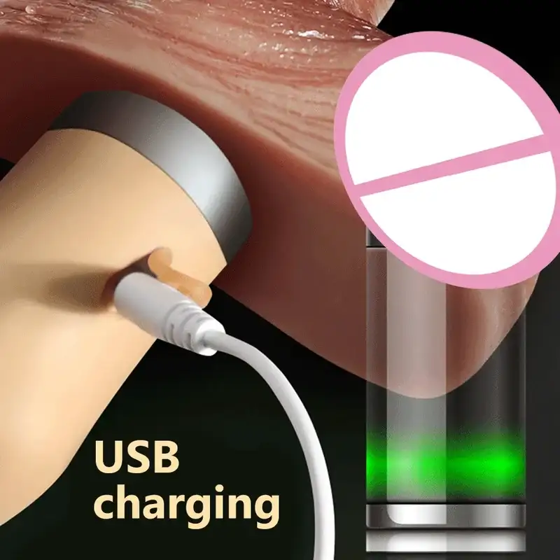 Cu giả rung thụt giá rẻ tự động làm sướng âm đạo nữ DV44Z màu da giống thật, chất liệu silicone và ABS, có nhiều chế độ kích thích liếm hạt le nữ