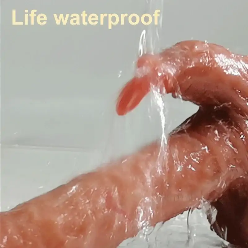 Cu giả rung thụt giá rẻ tự động làm sướng âm đạo nữ DV44Z màu da giống thật, chất liệu silicone và ABS, có nhiều chế độ kích thích liếm hạt le nữ