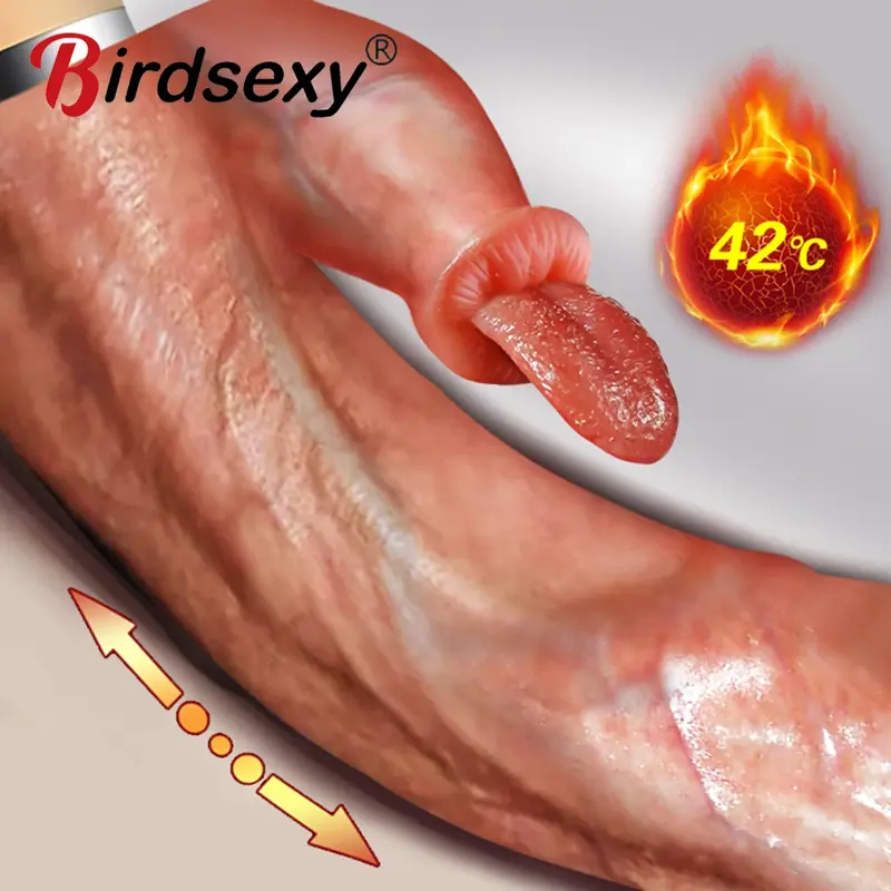 Cu giả rung thụt giá rẻ tự động làm sướng âm đạo nữ DV44Z màu da giống thật, chất liệu silicone và ABS, có nhiều chế độ kích thích liếm hạt le nữ